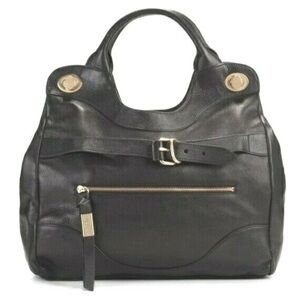 Foley + Corinna Black and Gold Leather Shoulder Bag